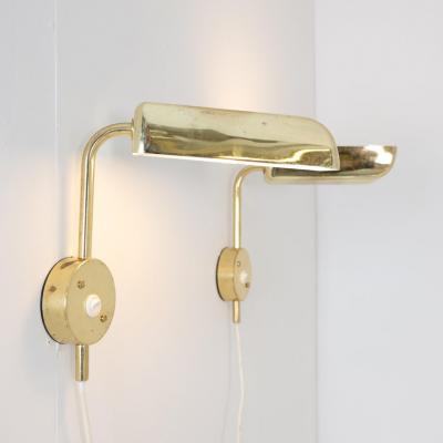 Hans Agne Jakobsson Pair of Vintage Hans Agne Jakobsson Adjustable Brass Scones C2796 1 Sweden 1970s