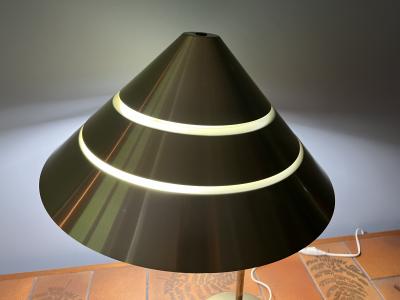 Hans Agne Jakobsson RARE MID CENTURY SWEDISH BRASS CONICAL SHADE DESK LAMP