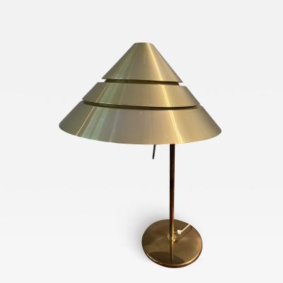 Hans Agne Jakobsson RARE MID CENTURY SWEDISH BRASS CONICAL SHADE DESK LAMP