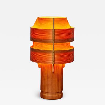 Hans Agne Jakobsson Rare 1960s Hans Agne Jakobsson Model 243 Wood Table Lamp for AB Ellysett