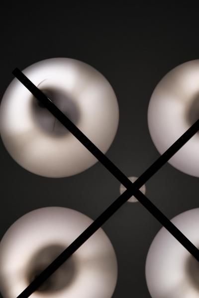 Hans Agne Jakobsson Rare Ceiling Lamp with Striking Geometric Frame by Hans agne Jakobsson 1960s