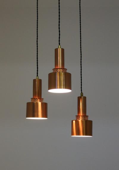 Hans Agne Jakobsson Scandinavian Mid Century Pendants Model T292 in Copper by Hans Agne Jakobsson