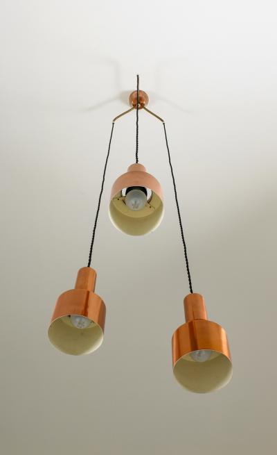 Hans Agne Jakobsson Scandinavian Mid Century Pendants Model T292 in Copper by Hans Agne Jakobsson
