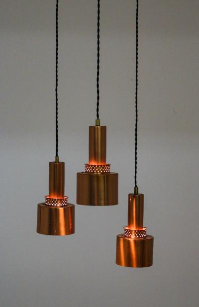Hans Agne Jakobsson Scandinavian Mid Century Pendants Model T292 in Copper by Hans Agne Jakobsson