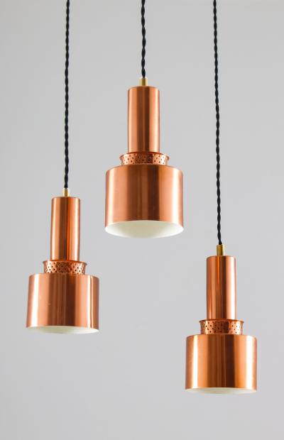 Hans Agne Jakobsson Scandinavian Mid Century Pendants Model T292 in Copper by Hans Agne Jakobsson
