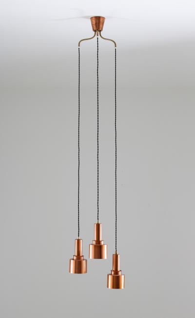 Hans Agne Jakobsson Scandinavian Mid Century Pendants Model T292 in Copper by Hans Agne Jakobsson