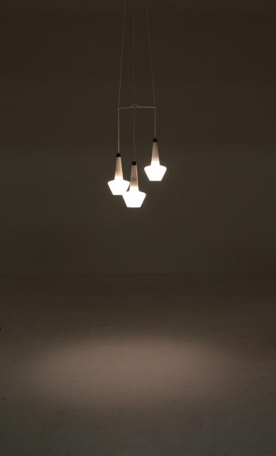 Hans Agne Jakobsson Scandinavian Midcentury Pendant T272 in Opaline Glass by Hans Agne Jakobsson