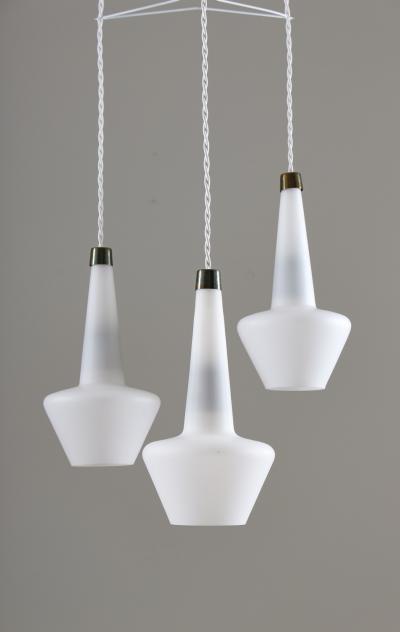 Hans Agne Jakobsson Scandinavian Midcentury Pendant T272 in Opaline Glass by Hans Agne Jakobsson