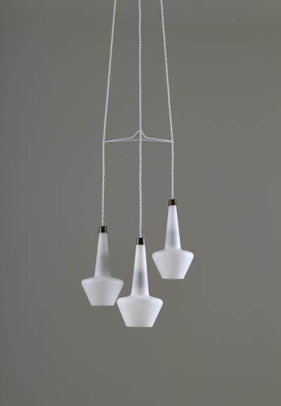 Hans Agne Jakobsson Scandinavian Midcentury Pendant T272 in Opaline Glass by Hans Agne Jakobsson