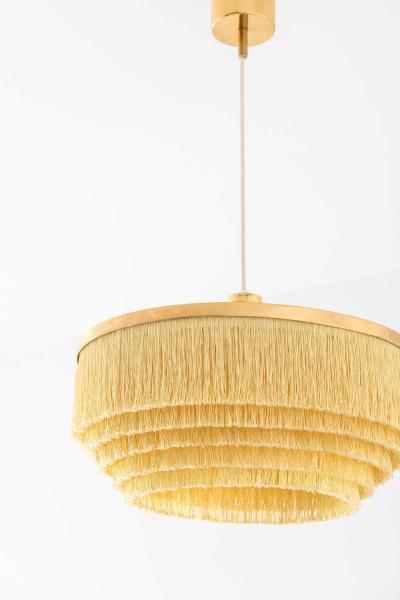 Hans Agne Jakobsson Scandinavian Modern Ceiling Lamp in Brass Silk by Hans Agne Jakobsson 1960s