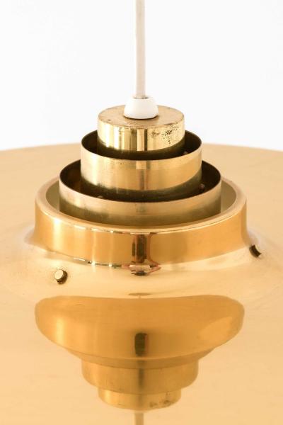 Hans Agne Jakobsson Scandinavian Modern Ceiling Lamp in Brass Silk by Hans Agne Jakobsson 1960s