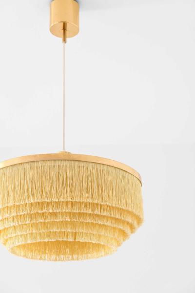 Hans Agne Jakobsson Scandinavian Modern Ceiling Lamp in Brass Silk by Hans Agne Jakobsson 1960s