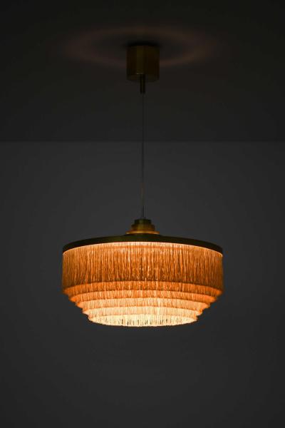 Hans Agne Jakobsson Scandinavian Modern Ceiling Lamp in Brass Silk by Hans Agne Jakobsson 1960s