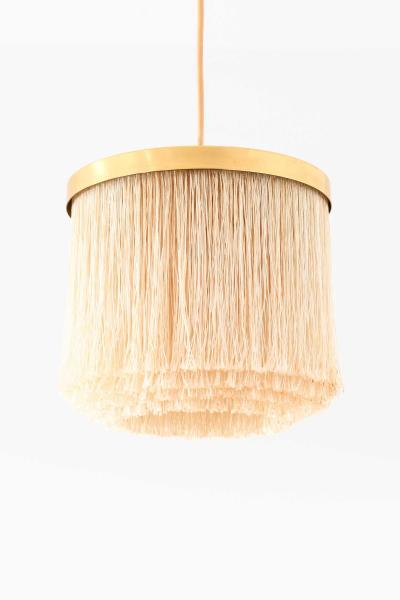 Hans Agne Jakobsson Scandinavian Modern Ceiling Lamp in Brass and Silk By Hans Agne Jakobsson 1965