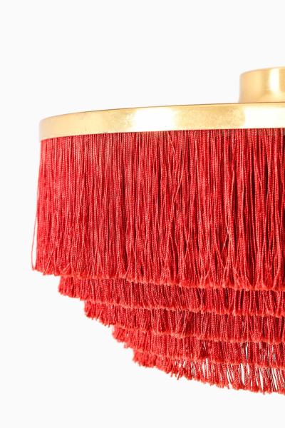 Hans Agne Jakobsson Scandinavian Modern Table Lamp in Brass and Silk by Hans Agne Jakobsson 1950s