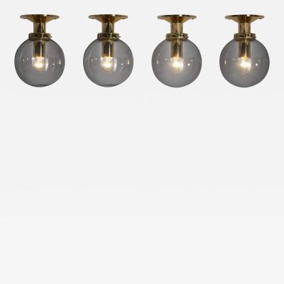 Hans Agne Jakobsson Set of Four Hans Agne Jakobsson T 472 Ceiling Lamps for Markaryd Sweden 1960s