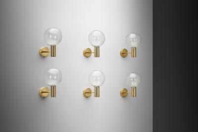 Hans Agne Jakobsson Set of Six Hans Agne Jakobsson V 149 Wall Sconces Sweden 1960s