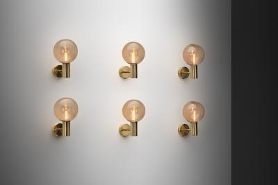 Hans Agne Jakobsson Set of Six Hans Agne Jakobsson V 149 Wall Sconces Sweden 1960s