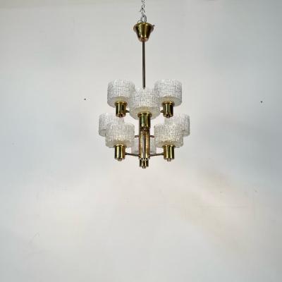 Hans Agne Jakobsson Swedish Mid Century Modern 9 Light Chandelier Pendant by Hans Agne Jakobsson