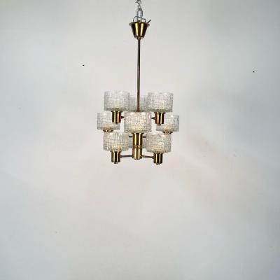 Hans Agne Jakobsson Swedish Mid Century Modern 9 Light Chandelier Pendant by Hans Agne Jakobsson