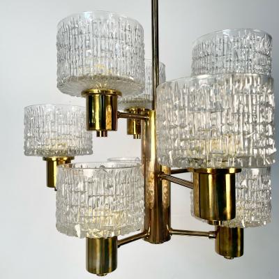 Hans Agne Jakobsson Swedish Mid Century Modern 9 Light Chandelier Pendant by Hans Agne Jakobsson