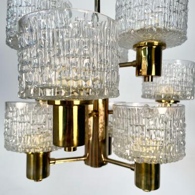 Hans Agne Jakobsson Swedish Mid Century Modern 9 Light Chandelier Pendant by Hans Agne Jakobsson