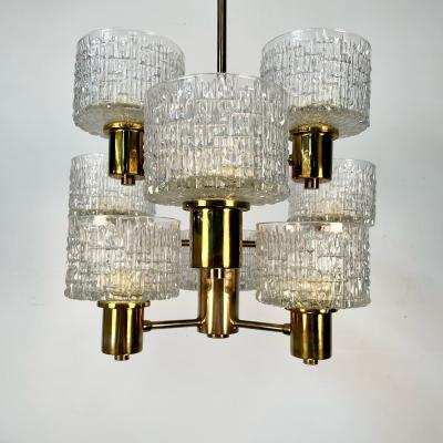 Hans Agne Jakobsson Swedish Mid Century Modern 9 Light Chandelier Pendant by Hans Agne Jakobsson