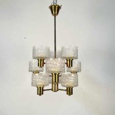 Hans Agne Jakobsson Swedish Mid Century Modern 9 Light Chandelier Pendant by Hans Agne Jakobsson