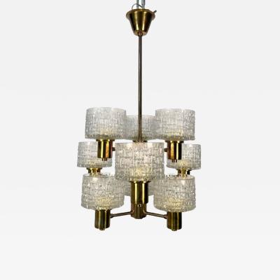 Hans Agne Jakobsson Swedish Mid Century Modern 9 Light Chandelier Pendant by Hans Agne Jakobsson