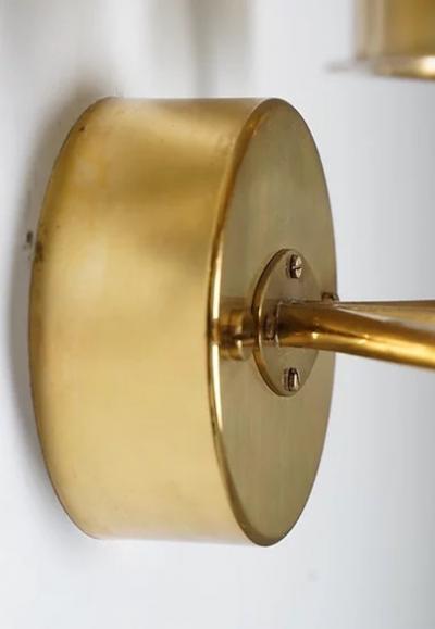 Hans Agne Jakobsson Swedish Midcentury Wall Lamps in Brass and Glass by Hans Agne Jakobsson