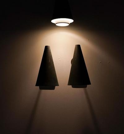 Hans Agne Jakobsson Swedish Outdoor Wall Lamps in Copper by Hans Agne Jakobsson