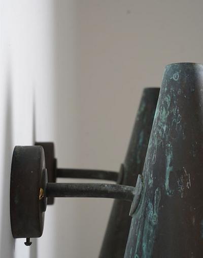 Hans Agne Jakobsson Swedish Outdoor Wall Lamps in Copper by Hans Agne Jakobsson