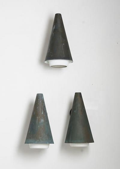 Hans Agne Jakobsson Swedish Outdoor Wall Lamps in Copper by Hans Agne Jakobsson