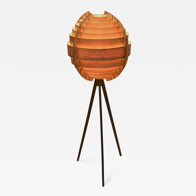 Hans Agne Jakobsson Swedish Pine and Mahogany Floor Lamp Designed by Hans Agne Jakobsson 1960 s