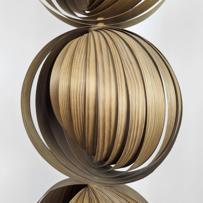 Hans Agne Jakobsson TRIPLE MOON LAMP rare foldable pinewood pendant 1960