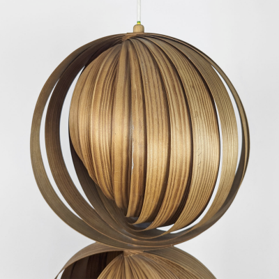 Hans Agne Jakobsson TRIPLE MOON LAMP rare foldable pinewood pendant 1960