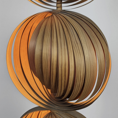 Hans Agne Jakobsson TRIPLE MOON LAMP rare foldable pinewood pendant 1960