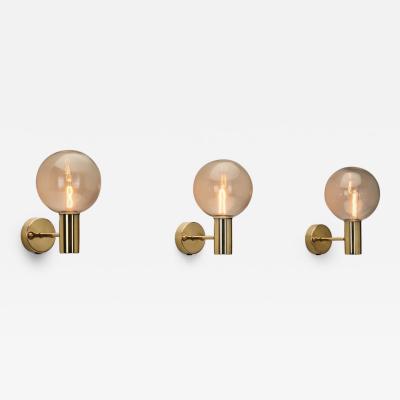 Hans Agne Jakobsson Three Hans Agne Jakobsson Model V 149 Wall Lamps for AB Markaryd Sweden 1960s
