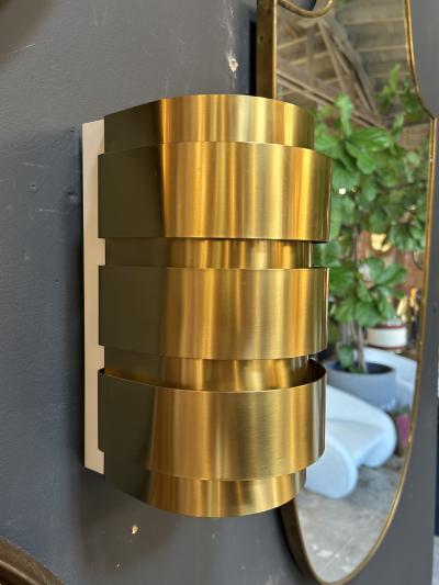 Hans Agnes Jokobsson 1960s Hans Agne Jakobsson Tiered Brass Wall Sconces