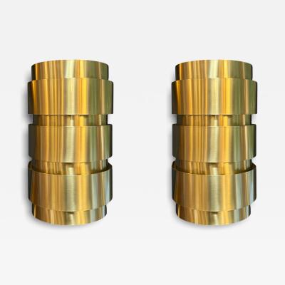 Hans Agnes Jokobsson 1960s Hans Agne Jakobsson Tiered Brass Wall Sconces