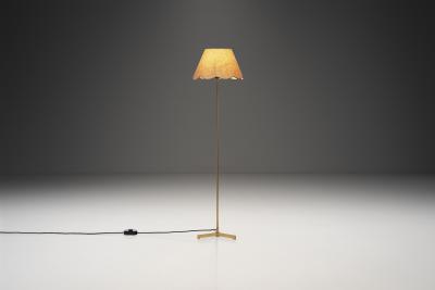 Hans Agnes Jokobsson Hans Agne Jakobsson Model G93 Brass Floor Lamp Sweden 1950s