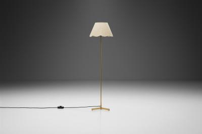 Hans Agnes Jokobsson Hans Agne Jakobsson Model G93 Brass Floor Lamp Sweden 1950s