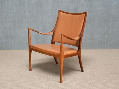 Hans Asplund Exceptional Hans Asplund Armchair Walnut and Leather Nordiska Kompaniet 1955