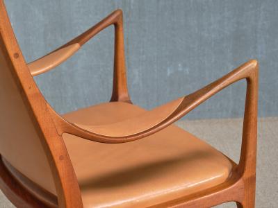 Hans Asplund Exceptional Hans Asplund Armchair Walnut and Leather Nordiska Kompaniet 1955