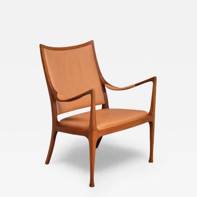 Hans Asplund Exceptional Hans Asplund Armchair Walnut and Leather Nordiska Kompaniet 1955