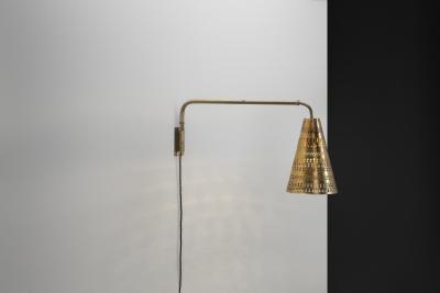 Hans Bergstr m Brass Wall Light by Hans Bergstr m Attr for Atelje Lyktan Sweden ca 1950s