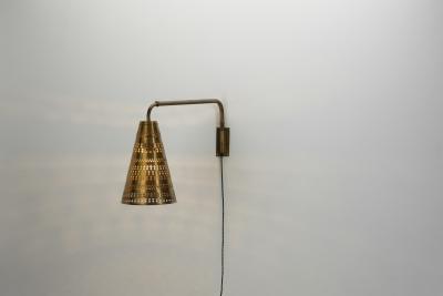 Hans Bergstr m Brass Wall Light by Hans Bergstr m Attr for Atelje Lyktan Sweden ca 1950s