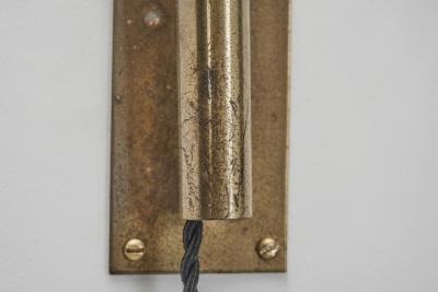 Hans Bergstr m Brass Wall Light by Hans Bergstr m Attr for Atelje Lyktan Sweden ca 1950s