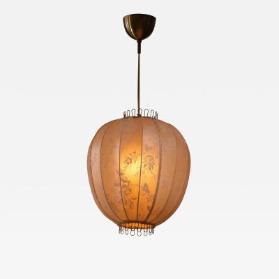 Hans Bergstr m Fabric and brass pendant lamp