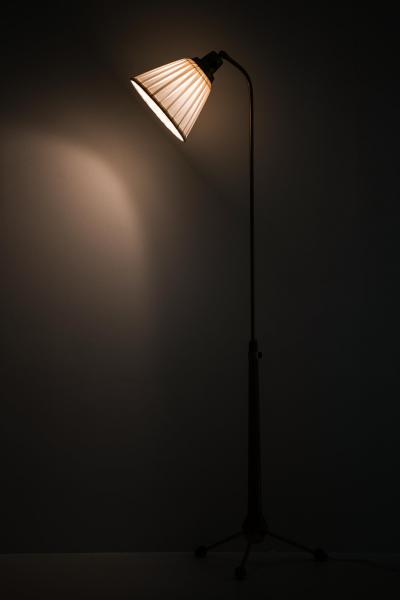 Hans Bergstr m Floor Lamp in Brass and Metal by Hans Bergstr m 1940s